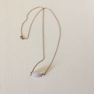 Rose Quartz Crystal Necklace Rose Gold